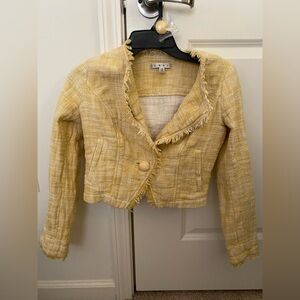 Tweed Fringed Cropped Jacket XS